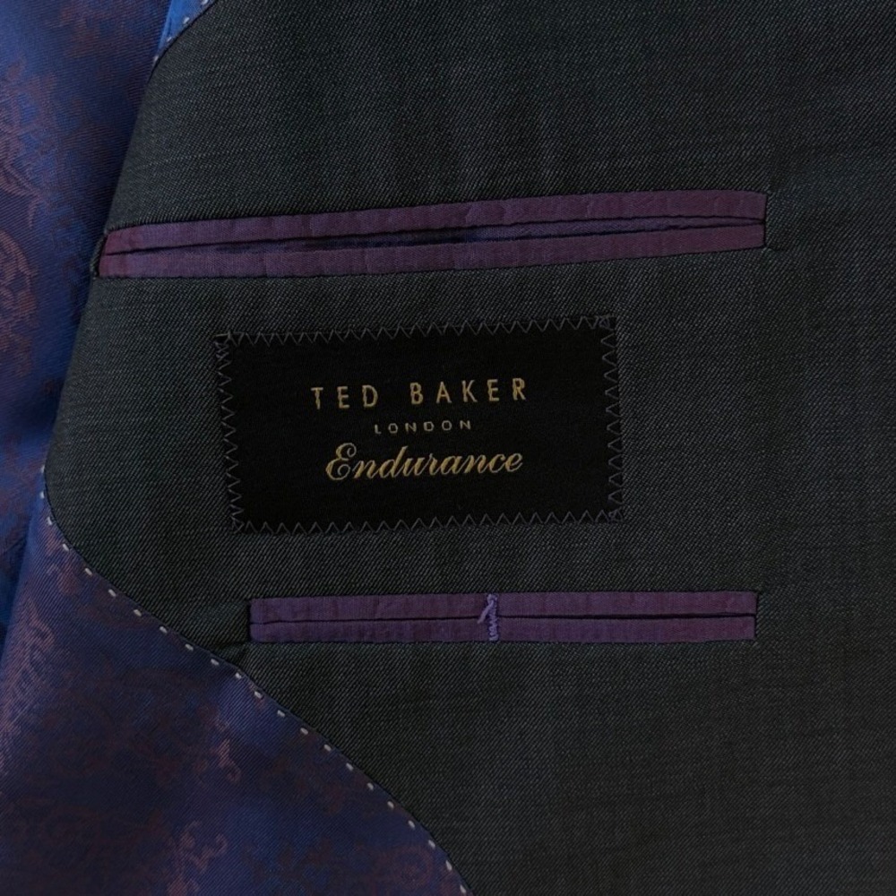 Ted Baker London Endurance Wool Charcoal Blazer Jarrett SPJ Model Men's Size 44R - Picture 6 of 12